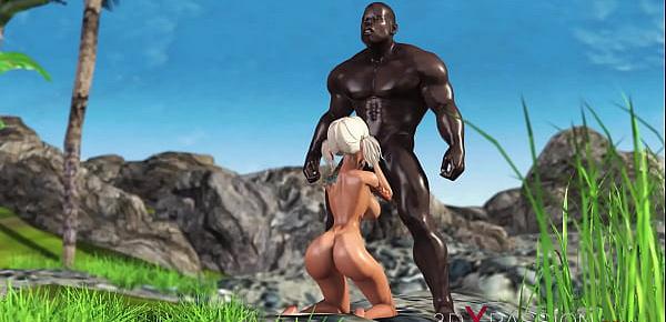  3dxpassion.com. Sweet schoolgirl dreams to have sex with a black man on a lost island